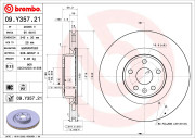 09.Y357.21 Brzdový kotouč COATED DISC LINE BREMBO