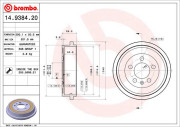 14.9384.20 Brzdový buben ESSENTIAL LINE BREMBO