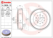 14.D636.10 Brzdový buben ESSENTIAL LINE BREMBO