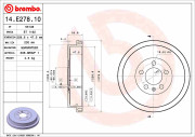 14.E278.10 Brzdový buben ESSENTIAL LINE BREMBO