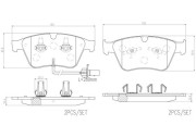 P05003N Sada brzdových destiček, kotoučová brzda BREMBO NAO LINE BREMBO