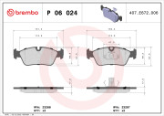 P 06 024 Sada brzdových destiček, kotoučová brzda PRIME LINE BREMBO