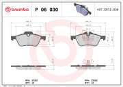 P 06 030 Sada brzdových destiček, kotoučová brzda PRIME LINE BREMBO