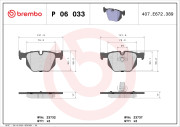 P 06 033 Sada brzdových destiček, kotoučová brzda PRIME LINE BREMBO