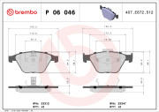 P 06 046 Sada brzdových destiček, kotoučová brzda PRIME LINE BREMBO