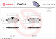 P06062N Sada brzdových destiček, kotoučová brzda BREMBO NAO LINE BREMBO