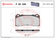 P09028N Sada brzdových destiček, kotoučová brzda BREMBO NAO LINE BREMBO