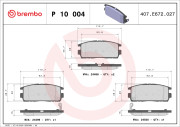 P 10 004 Sada brzdových destiček, kotoučová brzda PRIME LINE BREMBO