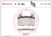 P 10 064 Sada brzdových destiček, kotoučová brzda PRIME LINE BREMBO