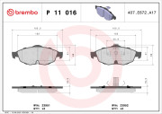 P 11 016 Sada brzdových destiček, kotoučová brzda PRIME LINE BREMBO