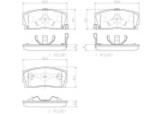 P16005N Sada brzdových destiček, kotoučová brzda BREMBO NAO LINE BREMBO