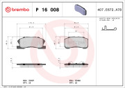 P 16 008 Sada brzdových destiček, kotoučová brzda PRIME LINE BREMBO