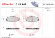 P 23 068 Sada brzdových destiček, kotoučová brzda PRIME LINE BREMBO