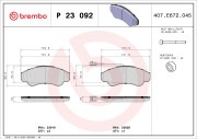 P 23 092 Sada brzdových destiček, kotoučová brzda PRIME LINE BREMBO