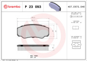 P 23 093 Sada brzdových destiček, kotoučová brzda PRIME LINE BREMBO