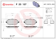 P 23 127 Sada brzdových destiček, kotoučová brzda PRIME LINE BREMBO