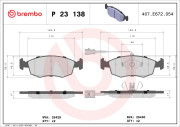 P 23 138 Sada brzdových destiček, kotoučová brzda PRIME LINE BREMBO