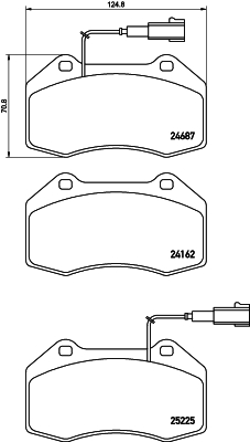 P 23 162 Sada brzdových destiček, kotoučová brzda PRIME LINE BREMBO