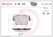 P 23 175 Sada brzdových destiček, kotoučová brzda PRIME LINE BREMBO