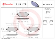 P 23 178 Sada brzdových destiček, kotoučová brzda PRIME LINE BREMBO