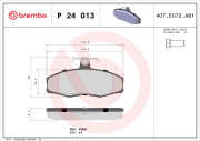 P 24 013 Sada brzdových destiček, kotoučová brzda PRIME LINE BREMBO