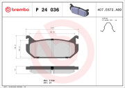 P 24 036 Sada brzdových destiček, kotoučová brzda PRIME LINE BREMBO