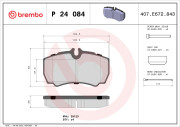 P 24 084 Sada brzdových destiček, kotoučová brzda PRIME LINE BREMBO