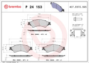 P 24 153 Sada brzdových destiček, kotoučová brzda PRIME LINE BREMBO