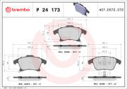 P 24 173 Sada brzdových destiček, kotoučová brzda PRIME LINE BREMBO