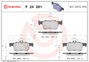 P 24 201 Sada brzdových destiček, kotoučová brzda PRIME LINE BREMBO