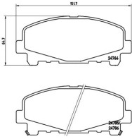 P 28 043X Sada brzdových destiček, kotoučová brzda XTRA LINE BREMBO