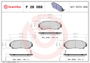 P 28 068 Sada brzdových destiček, kotoučová brzda PRIME LINE BREMBO