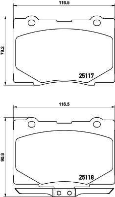 P 28 079 Sada brzdových destiček, kotoučová brzda PRIME LINE BREMBO