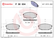 P 30 034 Sada brzdových destiček, kotoučová brzda PRIME LINE BREMBO