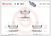 P 37 011 Sada brzdových destiček, kotoučová brzda PRIME LINE BREMBO