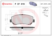 P 37 019 Brzdové destičky PRIME LINE BREMBO
