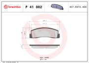 P 41 002 Sada brzdových destiček, kotoučová brzda PRIME LINE BREMBO