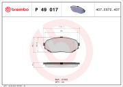 P 49 017 Sada brzdových destiček, kotoučová brzda PRIME LINE BREMBO