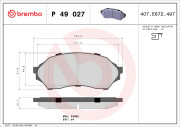 P 49 027 Sada brzdových destiček, kotoučová brzda PRIME LINE BREMBO