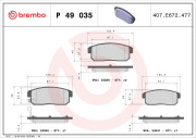 P 49 035 Sada brzdových destiček, kotoučová brzda PRIME LINE BREMBO