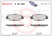 P 49 053 Sada brzdových destiček, kotoučová brzda PRIME LINE BREMBO