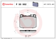 P 50 002 Sada brzdových destiček, kotoučová brzda PRIME LINE BREMBO