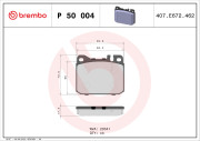 P 50 004 Sada brzdových destiček, kotoučová brzda PRIME LINE BREMBO