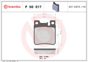 P 50 017 Sada brzdových destiček, kotoučová brzda PRIME LINE BREMBO