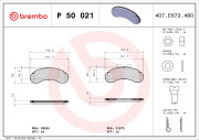 P 50 021 Sada brzdových destiček, kotoučová brzda PRIME LINE BREMBO