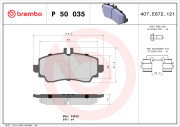 P 50 035 Sada brzdových destiček, kotoučová brzda PRIME LINE BREMBO