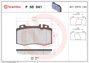 P 50 041 Sada brzdových destiček, kotoučová brzda PRIME LINE BREMBO