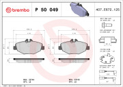 P 50 049 Sada brzdových destiček, kotoučová brzda PRIME LINE BREMBO