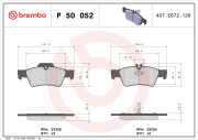 P 50 052 Sada brzdových destiček, kotoučová brzda PRIME LINE BREMBO