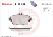 P 50 094 Sada brzdových destiček, kotoučová brzda PRIME LINE BREMBO